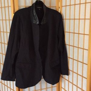 Lane Bryant faux leather trimmed collar blazer 22W